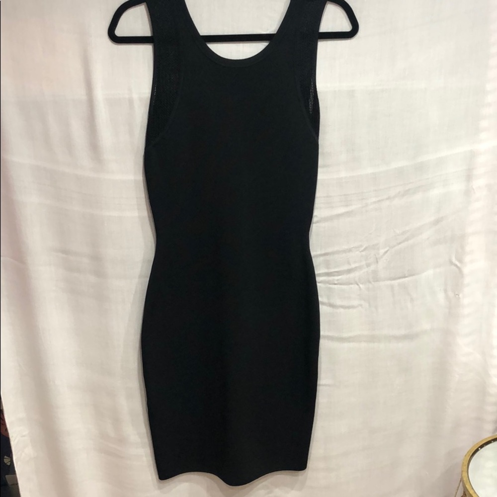 DVF fitted black dress with mesh on top small